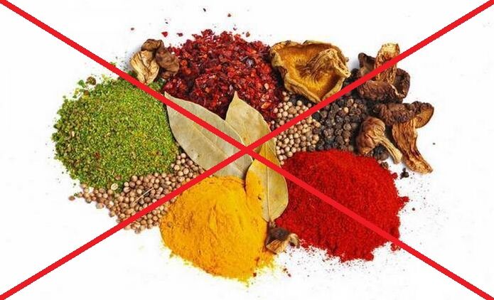 Жатыр мойны остеохондрозы кезінде ащы дәмдеуіштерді қолданудан бас тарту керек.